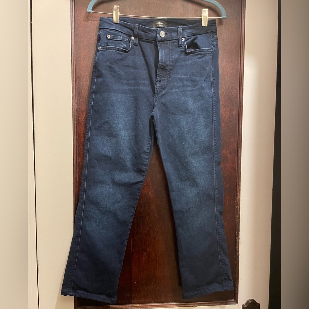 7 For All Mankind Dark Blue Straight Leg Jeans